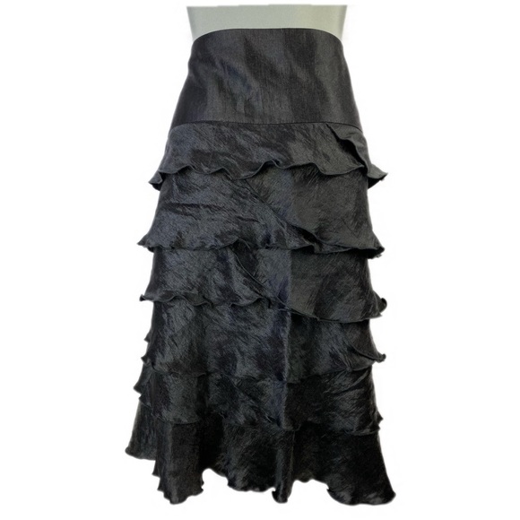 CHAPTER ONE Black Formal Tiered Pencil Skirt - Picture 2 of 6